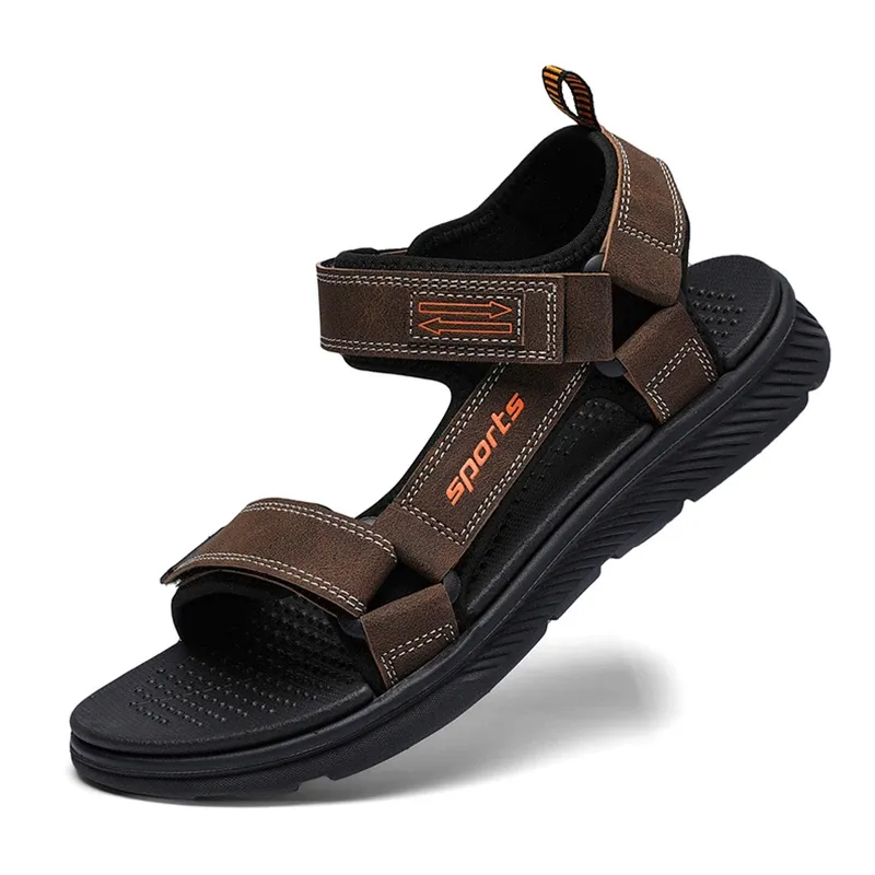 Outdoor Summer Men's Sandals Summer Breathable Sport Beach Shoes Plus Size Non-Slip Mens Casual Sandalis Black